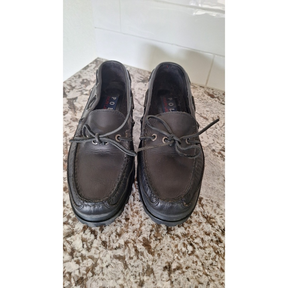 Vintage Polo Ralph‎ Lauren Tassel Loafers women's  Black  Leather, Slip-On Shoes